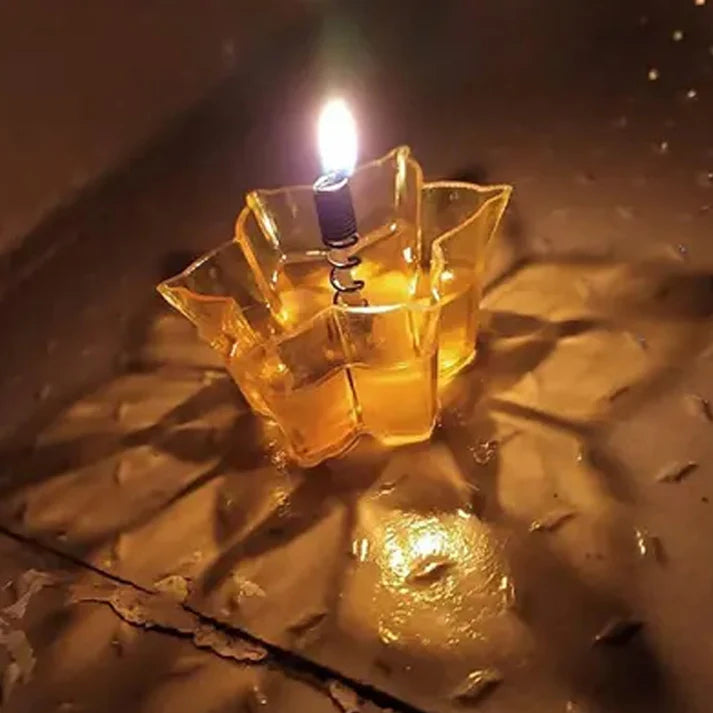 GlowMystic Set Of 12 Pieces 3D Reflective Diyas ( Reusable )