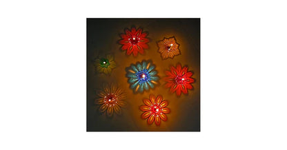 GlowMystic Set Of 12 Pieces 3D Reflective Diyas ( Reusable )